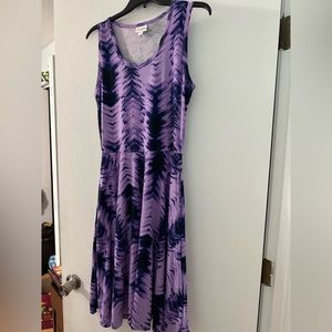 Lularoe purple medium dress with pockets tie dye